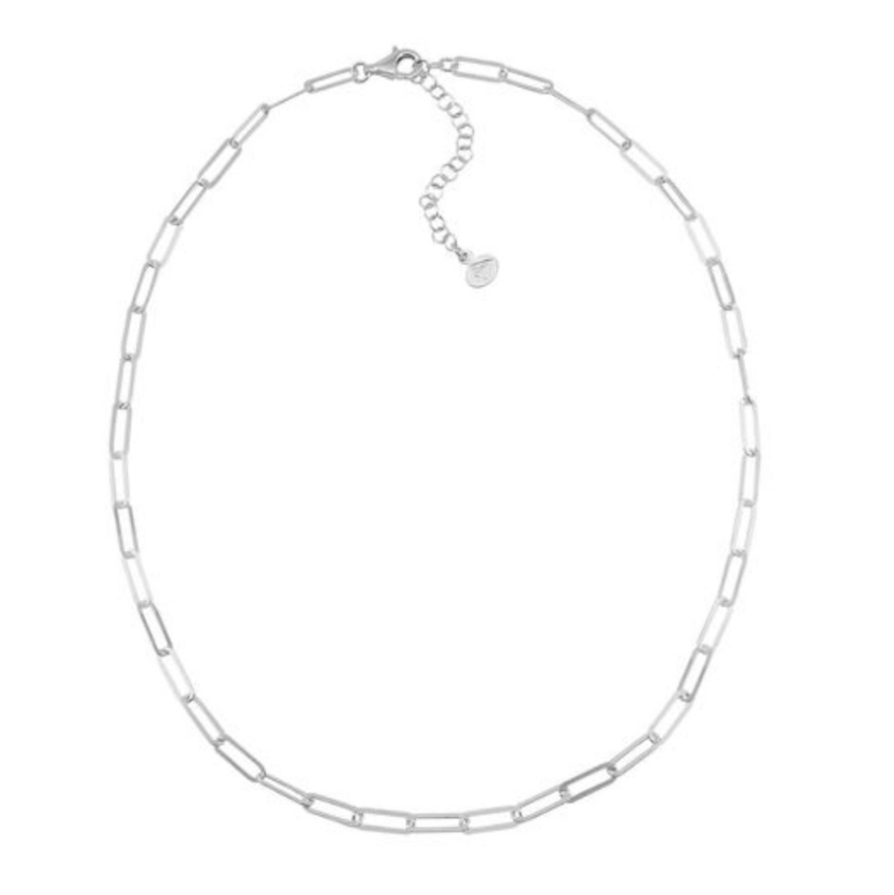 Silpada 925 Matte Sterling Silver Graffetta Paperclip Necklace